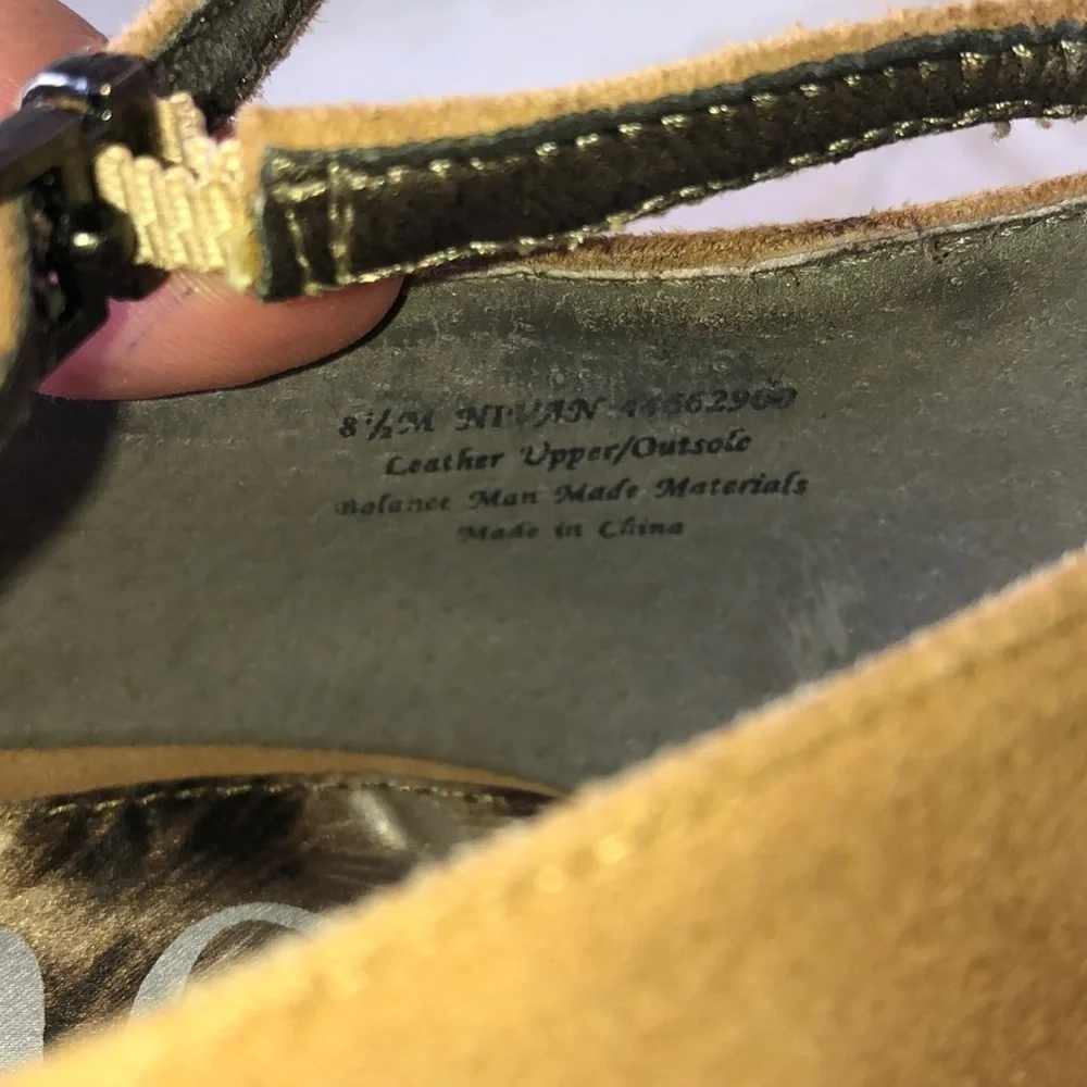 Sam Edelman Ankle T-Strap Pumps -Camel Suede - 8.5